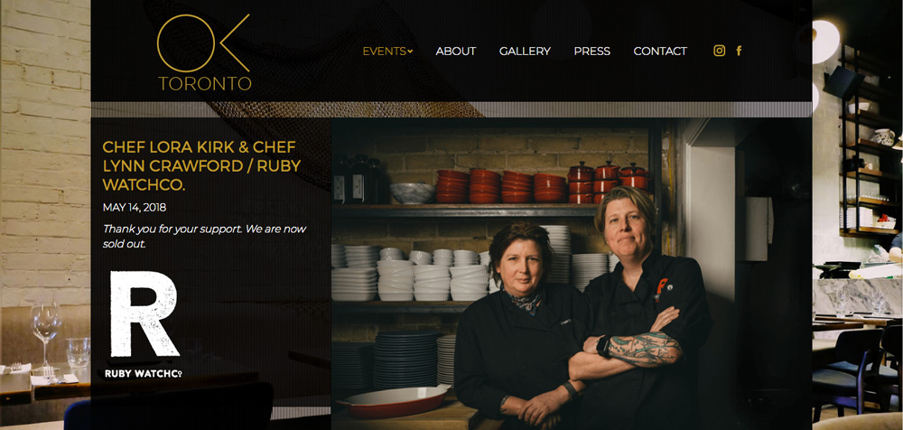 Open Kitchen website design