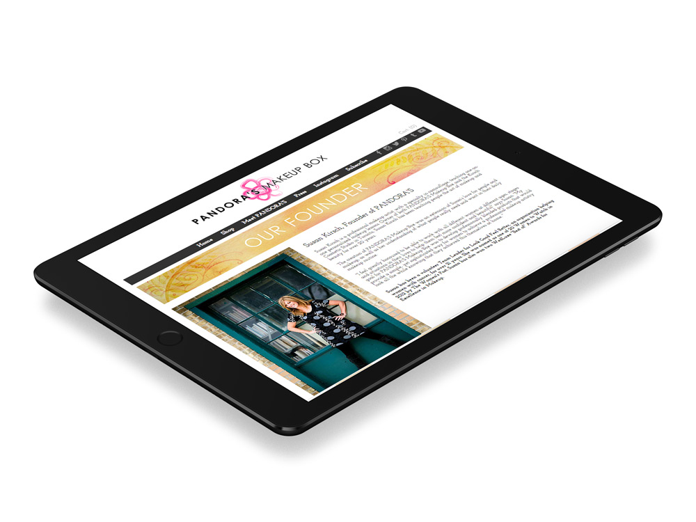 pandora website graphic design tablet