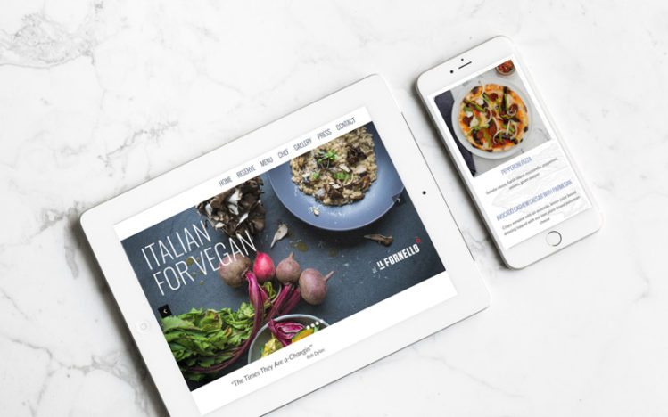 Italian for Vegan website tablet